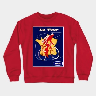 Le Tour  Vintage 1951 Bicycle Racing Print Crewneck Sweatshirt